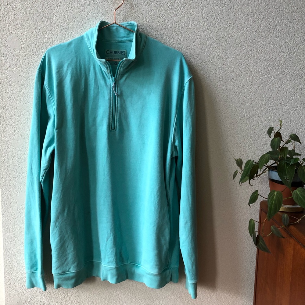 Chubbies • light blue 1/4 zip pullover